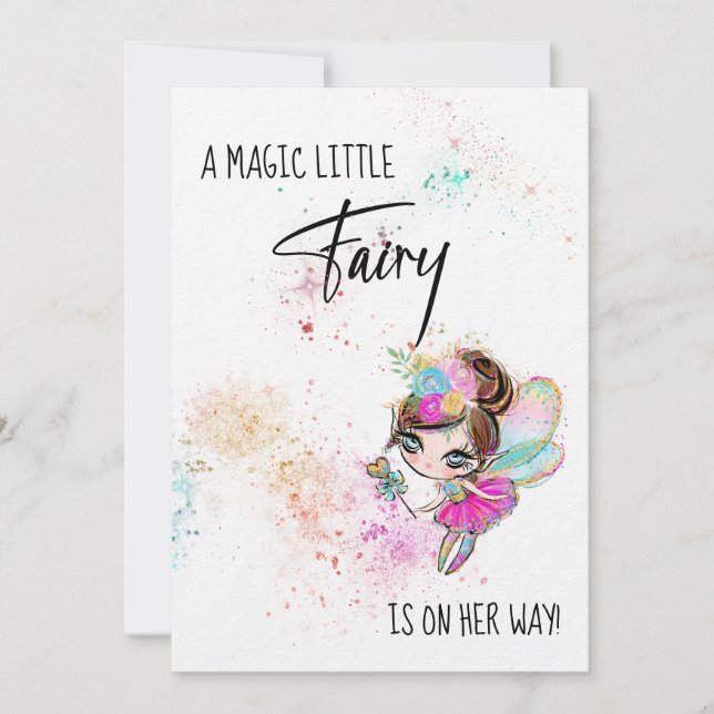 *~* Sweet Rainbow Fairy Baby Shower Einladung (Vorderseite)