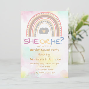 Sweet Rainbow Genre Reveal Party Invitation