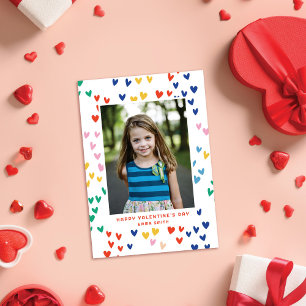 Sweet Rainbow Hearts Saint Valentin Carte photo