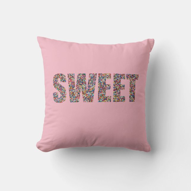 Sweet Rainbow Sprinkles Throw Kissen (Vorderseite)