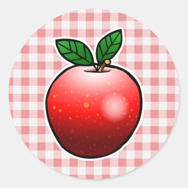 Sweet Red Apple Runder Aufkleber (Vorderseite)