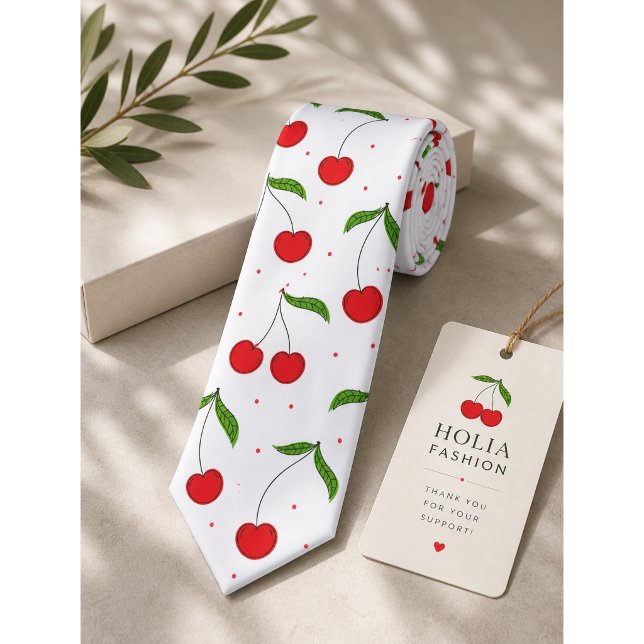 Sweet Red Cherry Muster Krawatte (Von Creator hochgeladen)