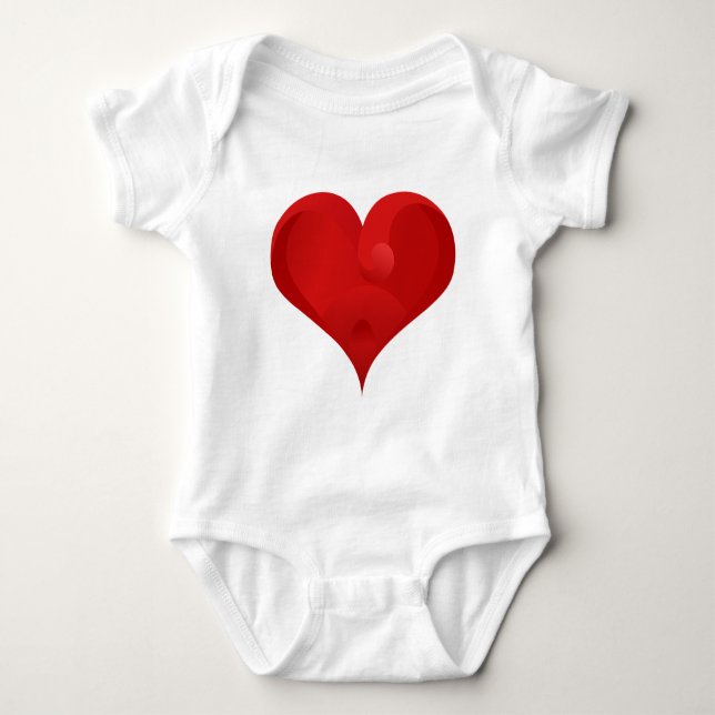 Sweet Red Valentine Liebe Herz Baby Strampler (Vorderseite)