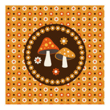 Sweet Retro Pilze und Blume
