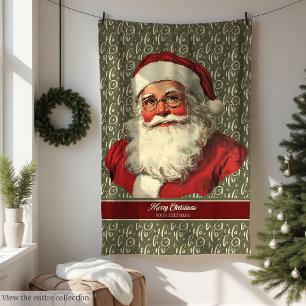 Sweet Retro Santa Claus Throw für die Feriendekora Fleecedecke