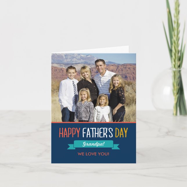 Sweet Ribbon Vathers Day Foto Card Karte (Vorderseite)