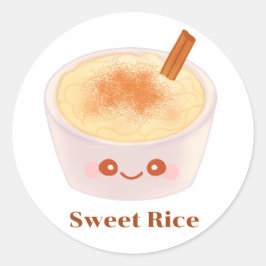 Sweet Rice pudding Arroz Con Leche Mexicano Runder Aufkleber