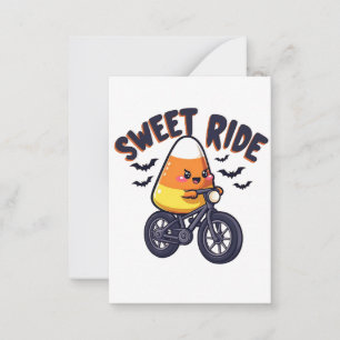 Sweet Ride Funny Candy Mais Biking Halloween Mitteilungskarte