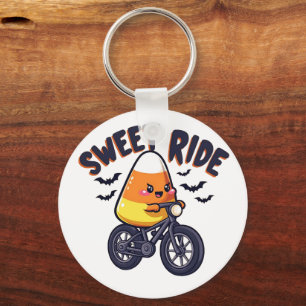 Sweet Ride Funny Candy Mais Biking Halloween Schlüsselanhänger