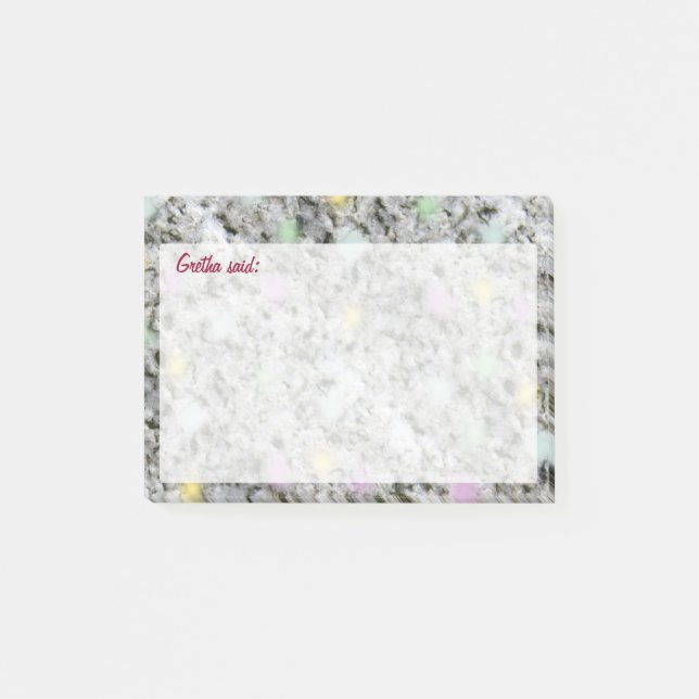 Sweet Rock White Granite Pastellpunkte mit Text Post-it Klebezettel (Vorderseite)