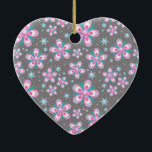 Sweet Romantic Abstrakt Pink Blume Muster Keramik Ornament<br><div class="desc">Sweet Romantic Abstrakt Pink Blume Muster</div>