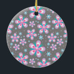 Sweet Romantic Abstrakt Pink Blume Muster Keramikornament<br><div class="desc">Sweet Romantic Abstrakt Pink Blume Muster</div>