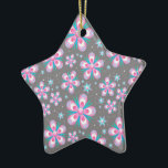 Sweet Romantic Abstrakt Pink Blume Muster Keramikornament<br><div class="desc">Sweet Romantic Abstrakt Pink Blume Muster</div>