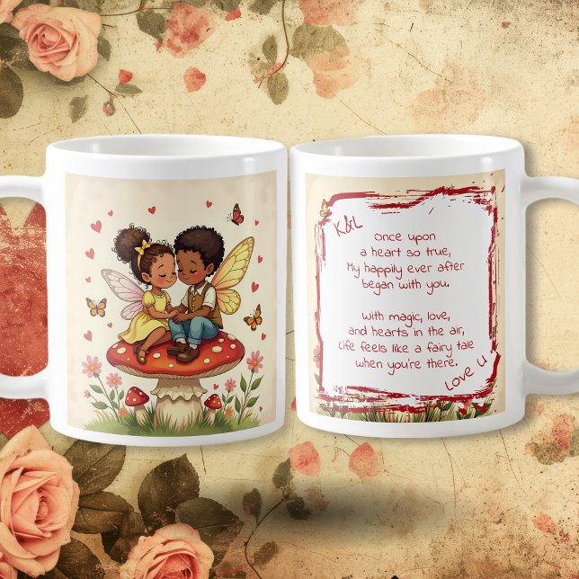 Sweet Romantic Fairies and Love Poem Kaffeetasse (Von Creator hochgeladen)