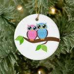 Sweet Romantic Owls Keramikornament<br><div class="desc">Art by Heartlocks</div>