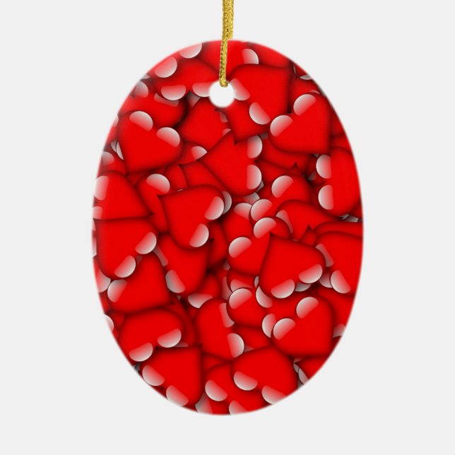 Sweet Romantic Valentine Liebe Herz Rot Keramikornament (Vorne)