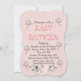 Sweet Rose Balloon Babydusche Einladung