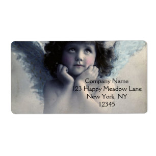 Sweet Rosy Cheeked Vintag Angel in Wolken