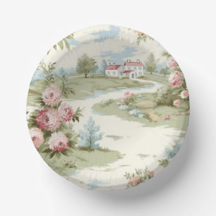 Sweet Rustic Country Zuhause Floral Landschaft Pappteller