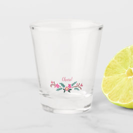 Sweet Rustic Floral Motif personalizable Schnapsglas