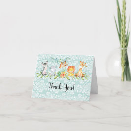 Sweet Safari Animals Baby Dusche Vielen Dank Dankeskarte