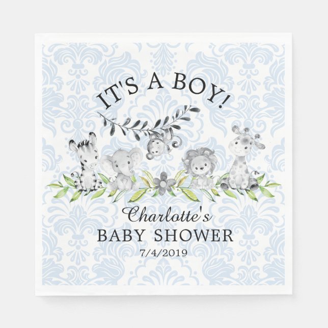 Sweet Safari Animals Baby Duschpapier Napkins Serviette (Vorderseite)