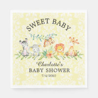 Sweet Safari Animals Baby Duschpapier Napkins
