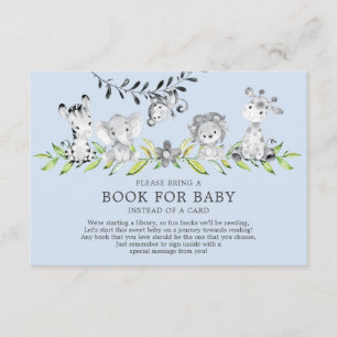 Sweet Safari Animals Baby Shower Book for Baby Begleitkarte