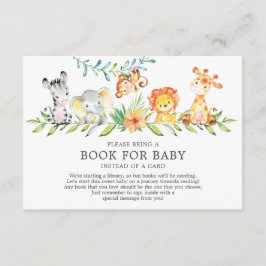 Sweet Safari Animals Baby Shower Book for Baby Begleitkarte