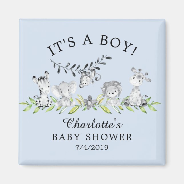 Sweet Safari Animals Baby Shower Fevor Magnet (Vorne)