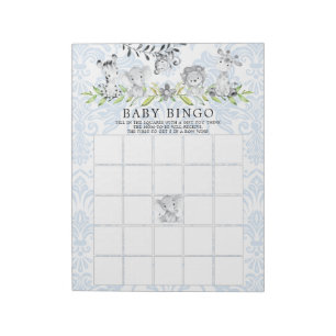 Sweet Safari Animals Boys Baby Shooting Bingo Game Notizblock