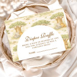 Sweet Safari Animals Diapper Raffle Begleitkarte<br><div class="desc">A sweet storybook-style safari design featuring gentle watercolor baby animals including lions, giraffes, and elephants surrounded by soft jungle greenery and delicate botanical details. The warm neutral palette of cream, honey gold, and soft olive creates a timeless nature-inspired aesthetic, while the elegant arched layout leaves beautiful space for personalized event...</div>