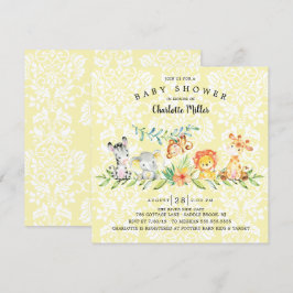 Sweet Safari Animals Gender Neutral Baby Dusche Einladung