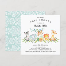 Sweet Safari Animals Gender Neutral Baby Dusche in