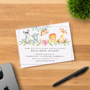 Sweet Safari Animals Kinderdusche Einladung