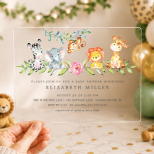 Sweet Safari Animals Kinderdusche Einladung