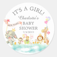 Sweet Safari Animals Parade Gefallen Sticker