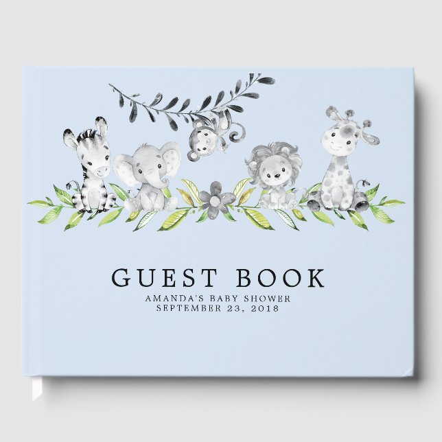 Sweet Safari Animaux Baby shower Livre d'invité (Recto)