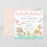 Sweet Safari Animaux Parade Baby shower Invitation