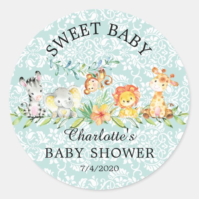 Sweet Safari Animaux Sweet Baby Favoriser Sticker (Devant)
