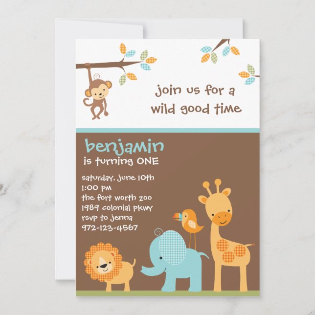 Sweet Safari Invitations (Devant)
