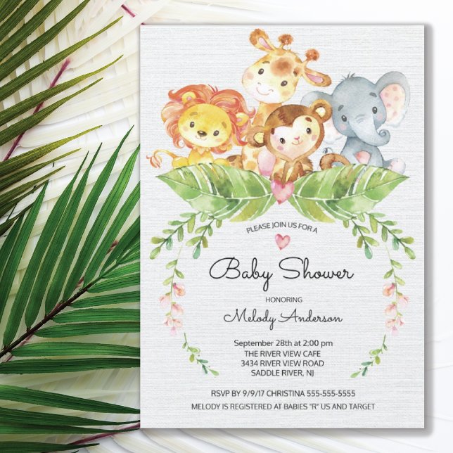 Sweet Safari Jungle Baby Dusche Einladung (Von Creator hochgeladen)