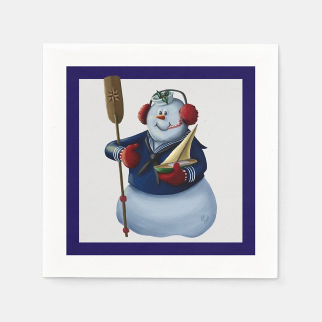 Sweet Sailor Snowman Holiday Napkins Serviette (Vorderseite)