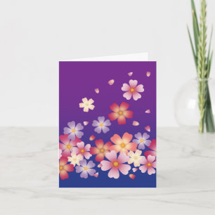 Sweet Sakura Blossoms Kimono Style Blue & Purple