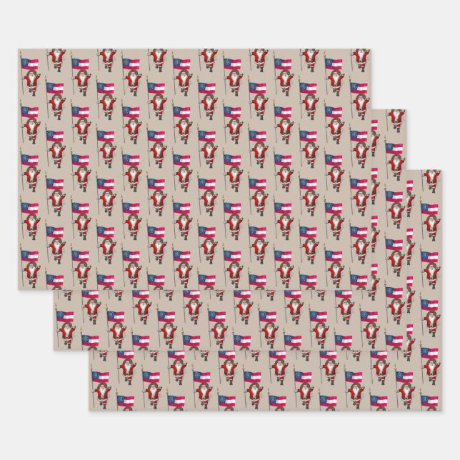 Sweet Santa Claus besucht Georgia Geschenkpapier Set (Set)