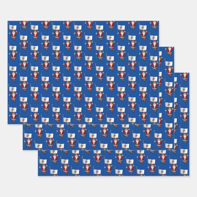 Sweet Santa Claus besucht Illinois Geschenkpapier Set (Set)
