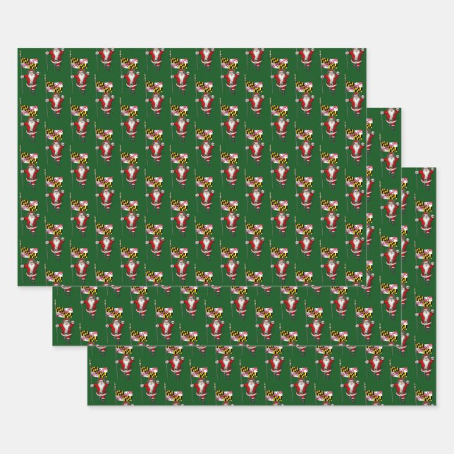 Sweet Santa Claus besucht Maryland Geschenkpapier Set (Set)