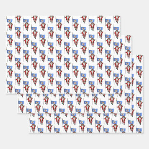Sweet Santa Claus Besucht Minnesota Geschenkpapier Set
