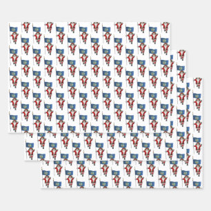 Sweet Santa Claus besucht Nebraska Geschenkpapier Set
