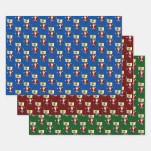 Sweet Santa Claus besucht New Jersey Geschenkpapier Set